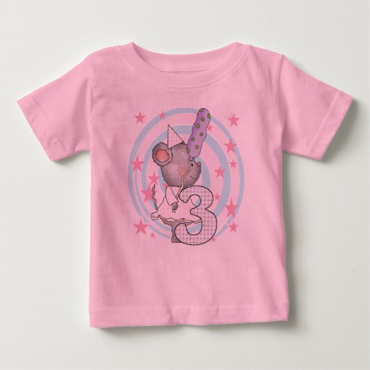 Muis 3e verjaardag T-shirts en geschenken (Voorkant)