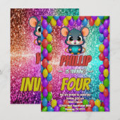 Muis Aangepaste karakter verjaardag uitnodigen Kaart (Voorkant / Achterkant)