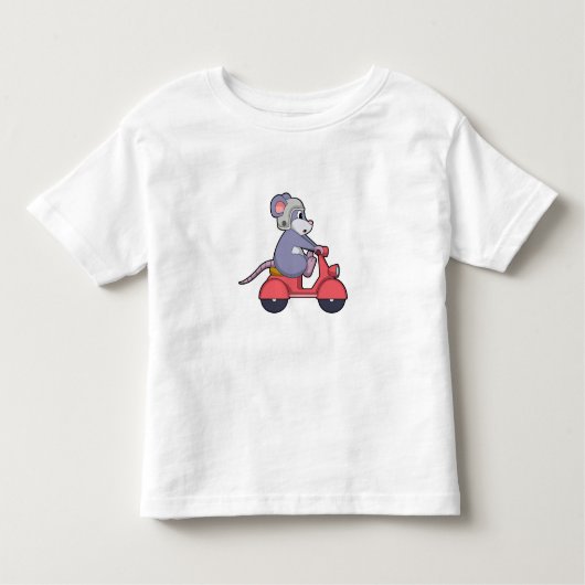 Muis als Biker met Scooter.PNG Kinder Shirts (Voorkant)
