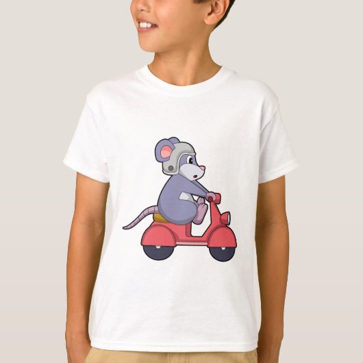 Muis als Biker met Scooter.PNG T-shirt (Voorkant)