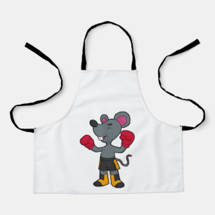 Muis als Boxer met Boxing-handschoenen Schort
