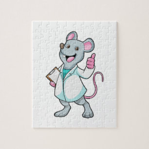 Muis als Doctor met de mantel van de dokter Legpuzzel