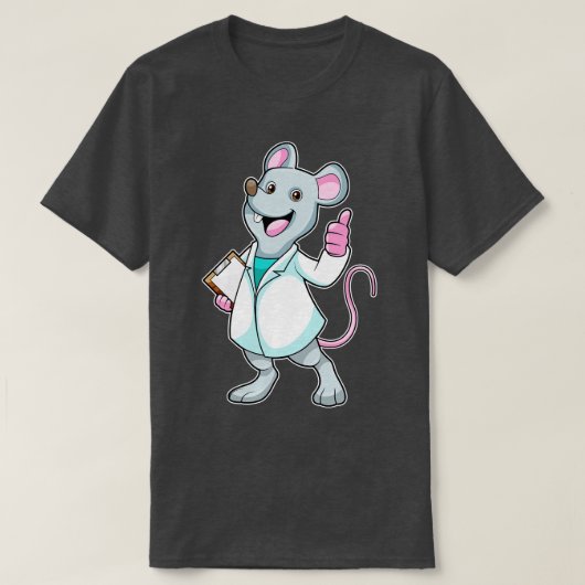 Muis als Doctor met Dokters jas T-shirt (Design voorkant)