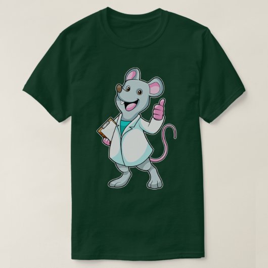 Muis als Doctor met Dokters jas T-shirt (Design voorkant)