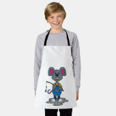 Muis als Fisher met Geviste staaf Schort (Gedragen)