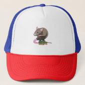 Muis als gealigneerd skater met gealigneerde schaa trucker pet (Voorkant)