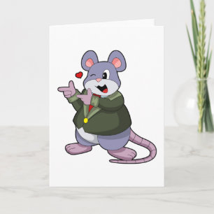 Muis als Groom met Suit Kaart