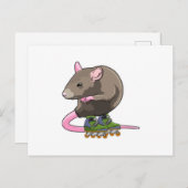 Muis als inline skater met inline schaatsen briefkaart (Voorkant / Achterkant)
