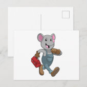Muis als klusjesman met gereedschapskist briefkaart (Voorkant / Achterkant)