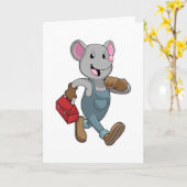 Muis als klusjesman met gereedschapskist kaart (Gele Bloem)