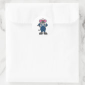 Muis als mechanisch met schroef en spananner ronde sticker (Tas)