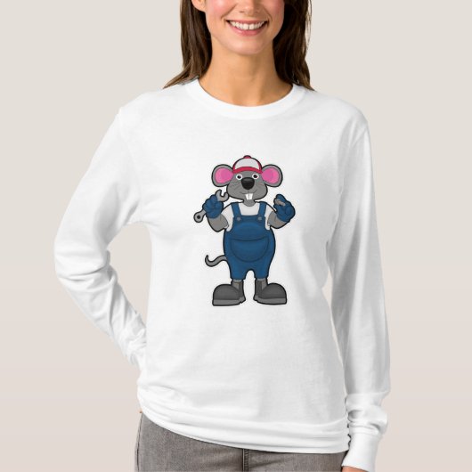 Muis als mechanisch met schroef en spananner t-shirt (Voorkant)