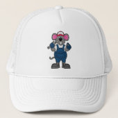 Muis als mechanisch met schroef en spananner trucker pet (Voorkant)