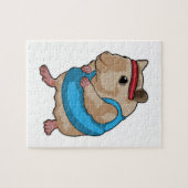 Muis als Runner met Hoofdband Legpuzzel (Horizontaal)