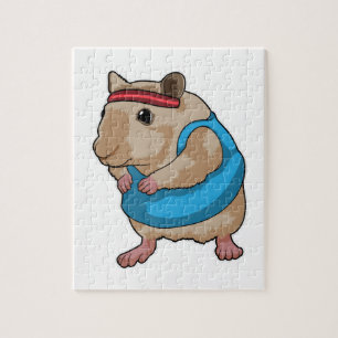 Muis als Runner met Hoofdband Legpuzzel