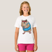 Muis als Runner met Hoofdband T-shirt (Voorkant volledig)