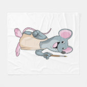 Muis als Schilder met penseel van verf Fleece Deken (Voorkant (Horizontaal))