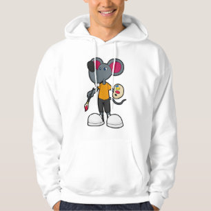 Muis als schilder met verf en penseel hoodie