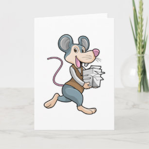 Muis als secretaresse met papier kaart
