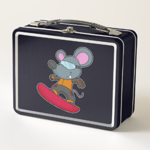 Muis als Snowboarder met Snowboard