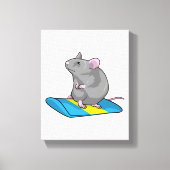 Muis als Snowboarder met Snowboard Canvas Afdruk (Voorkant)