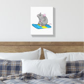 Muis als Snowboarder met Snowboard Canvas Afdruk (Insitu (Slaapkamer))