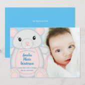 Muis Baby shower blauw Kaart (Voorkant / Achterkant)
