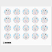 Muis Baby shower blauw Ronde Sticker (Vel)