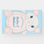 Muis Baby shower blauw Spandoek (Horizontaal)