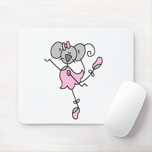 Muis Ballerina Stick Figuur Mousepad Muismat (Met muis)