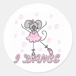 Muis Ballet I Dance Ronde Sticker