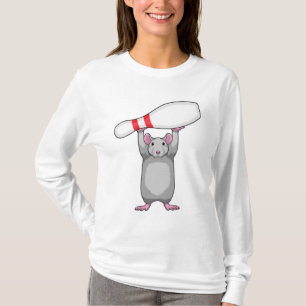 Muis bij Bowling met Bowling-pin T-shirt