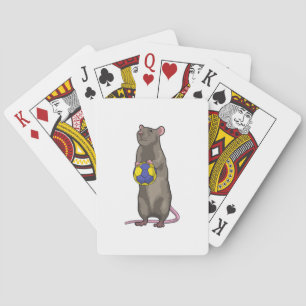 Muis bij handbalsport pokerkaarten