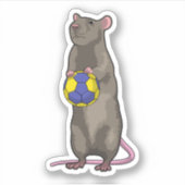Muis bij handbalsport sticker (Voorkant)