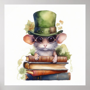 Muis bovenop boeken 7 poster