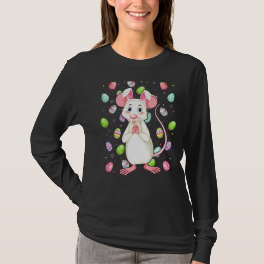 Muis Bunny Easter Funny Mouse Paaszondag T-shirt (Voorkant)