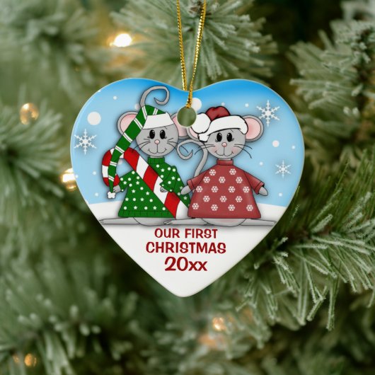 Muis Couple First Kerstmis Ornament (Boom)