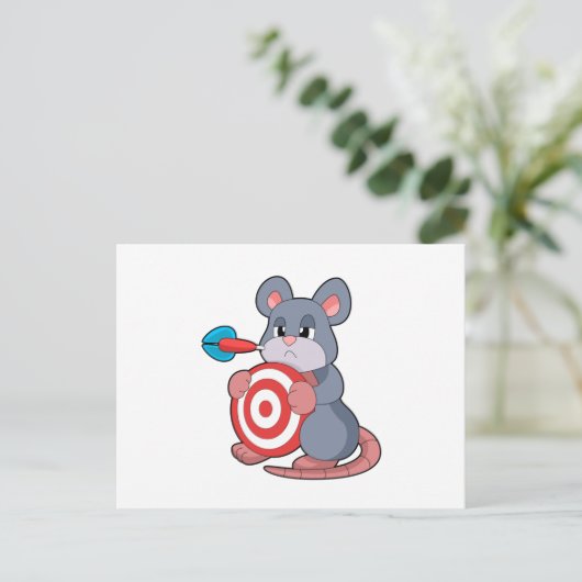 Muis Darts Dart Dartboard Briefkaart (Staand voorkant)