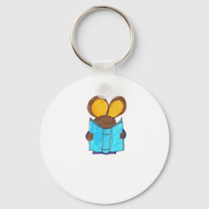 Muis de boekenwerm sleutelhanger