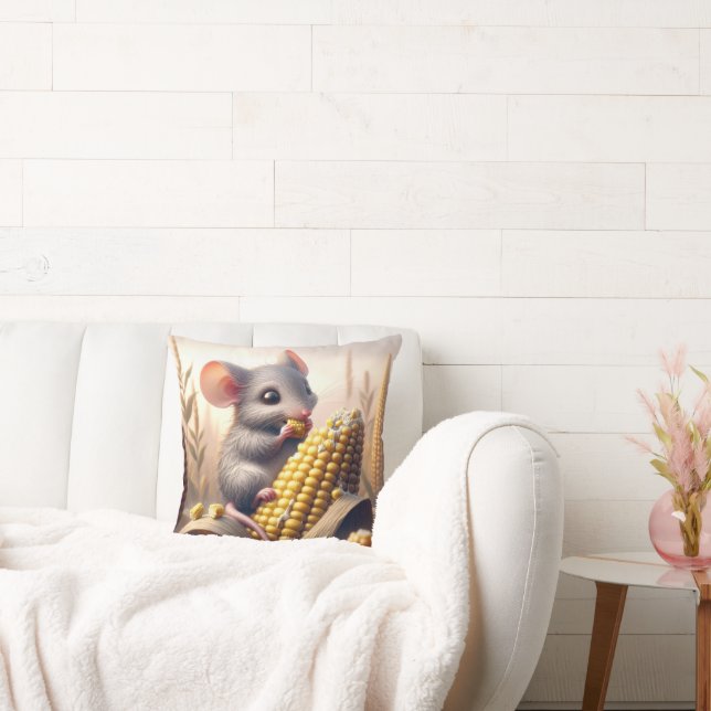 Muis eet maïs op de kolf kussen (Bank)