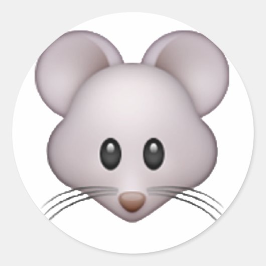 Muis - Emoji Ronde Sticker (Voorkant)