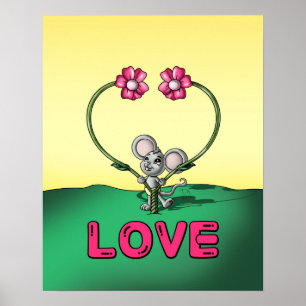 Muis en Bloemen Poster