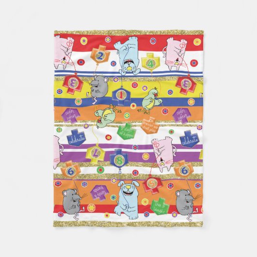 Muis en Friends Hanukkah Fleece Blanket (Voorkant)