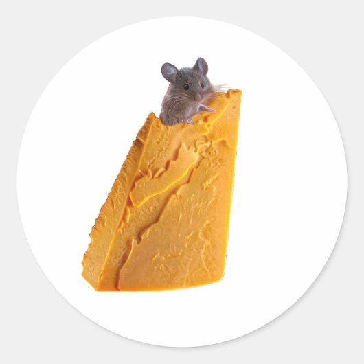 MUIS EN KAAS OP STICKER (Voorkant)