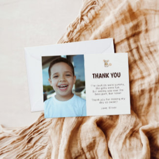 Muis en koek verjaardagsfoto bedankkaart