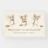 Muis en koekjes Welkom op het verjaardagsfeest Spandoek (Horizontaal)