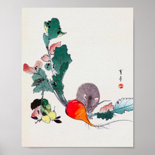 Muis en rode radijs, Watanabe Seitei Poster