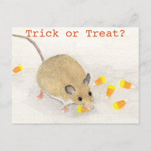 Muis en snoepCorns Halloween Briefkaart