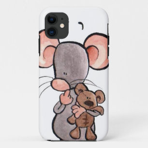 Muis en teddybeer geïllustreerde telefoonhoes iPhone 11 hoesje