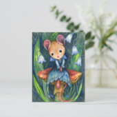 Muis Fantasy Mushroom Fairytale Art Briefkaart (Staand voorkant)